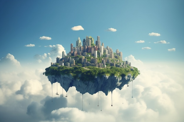 Floating civilization in the sky