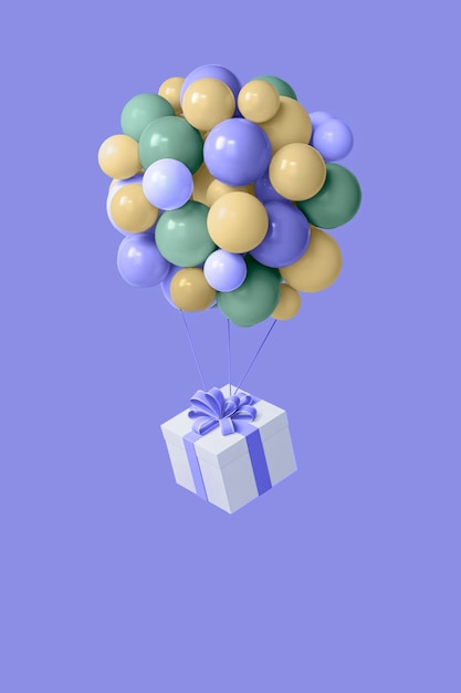 Floating gift box in the color of the year 2022