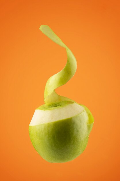 Floating sliced lime with clear background