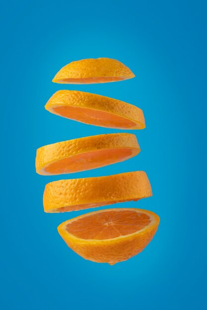 Floating slices orange with clear background