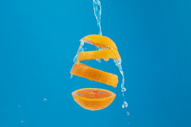 Floating slices orange with clear background