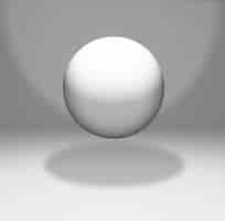 Free photo floating sphere in a white room