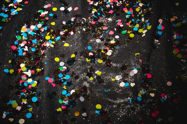 Floor with confetti after party