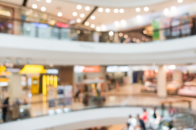 Floors of a shopping mall blurred