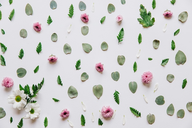 Free photo floral background with leaves