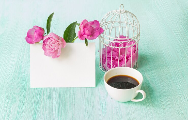 Free Photo floral bouquet with pink peonies.