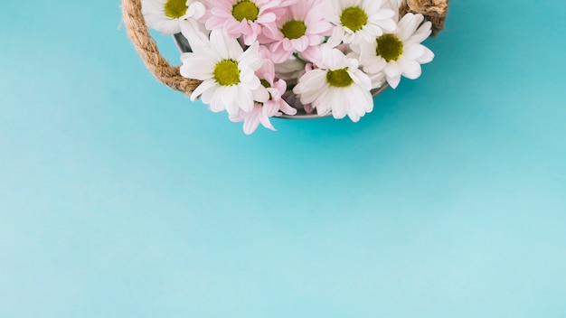 Free photo floral composition with basket