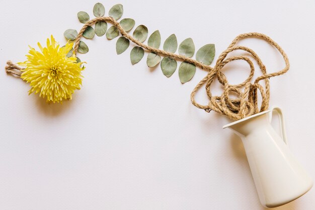 Floral composition with rope