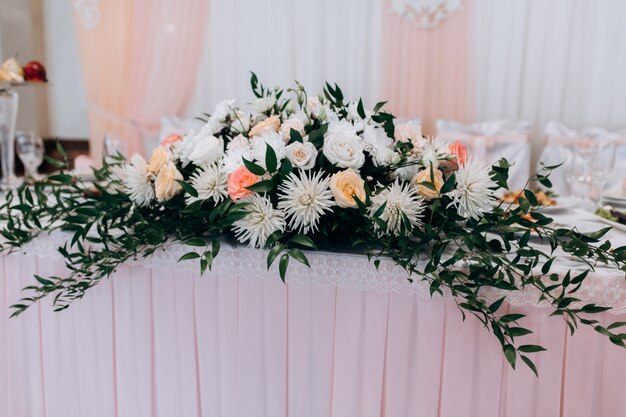 Floral decor stand on the table