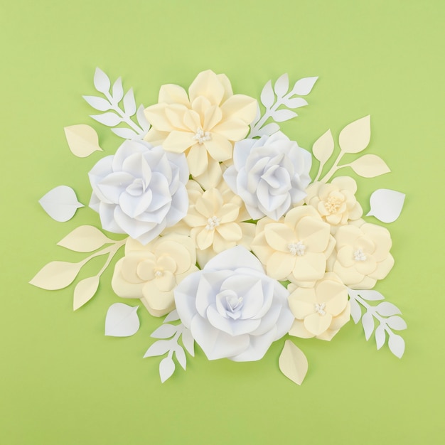 Free photo floral decoration on green background