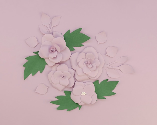 Floral decoration on purple background