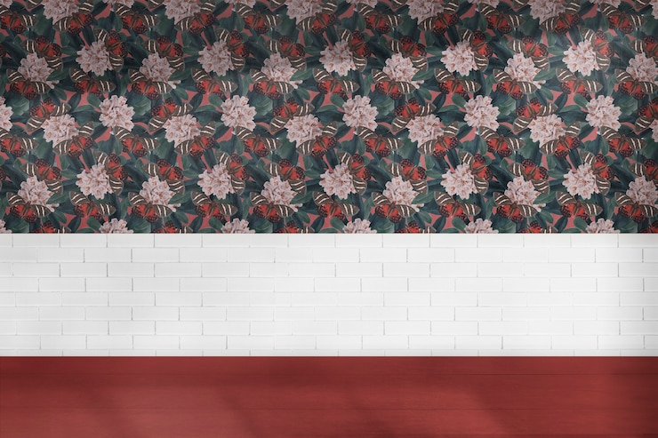 Free Photo floral empty room authentic interior design