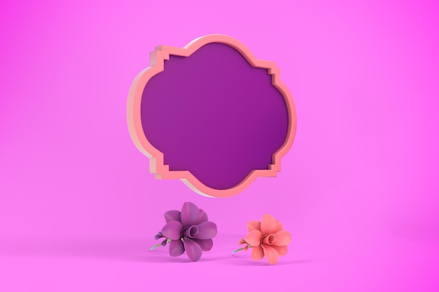 Floral Frame Left Side In White Background