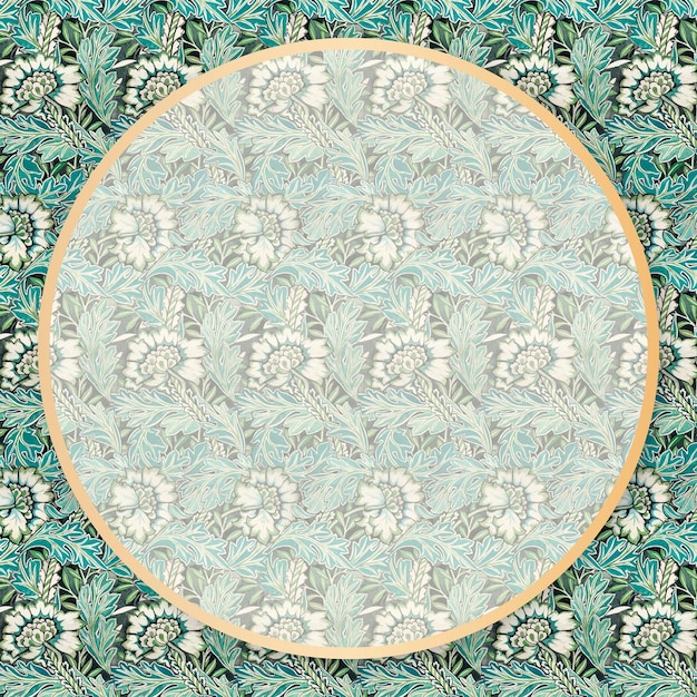 Free photo floral frame vector william morris pattern vintage