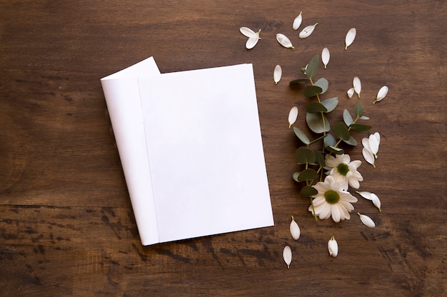 Free photo floral paper mockup