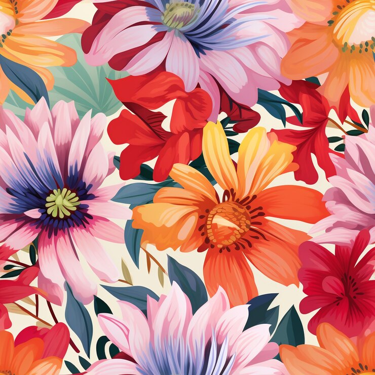 Free Photo floral pattern cartoon illustration