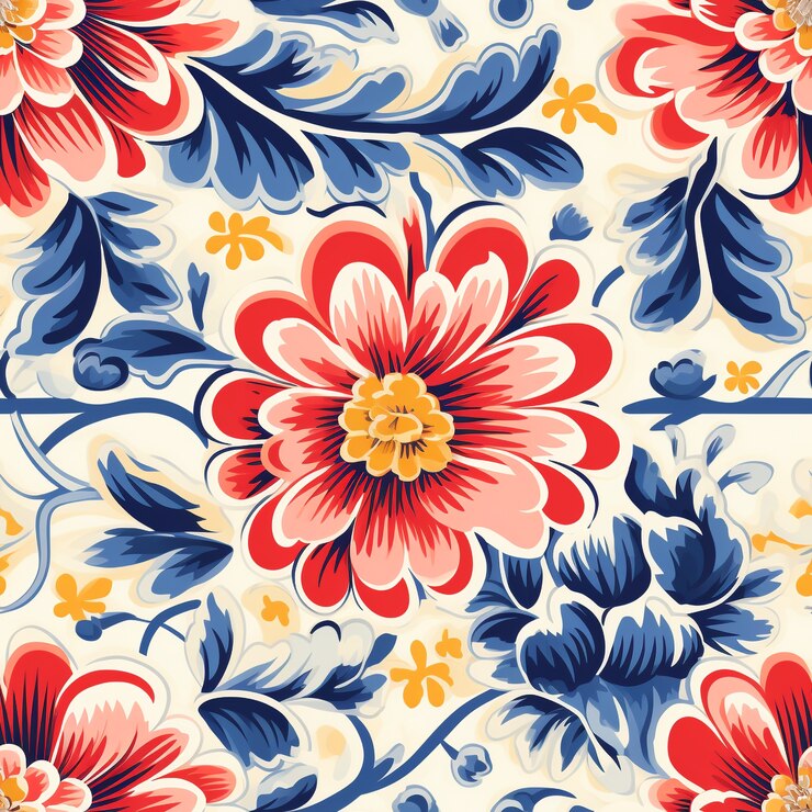 Free Photo floral pattern cartoon illustration