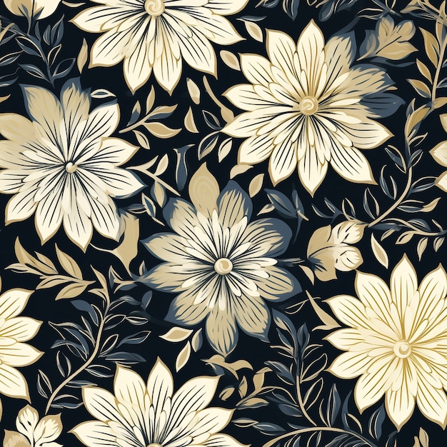 Free photo floral pattern cartoon illustration
