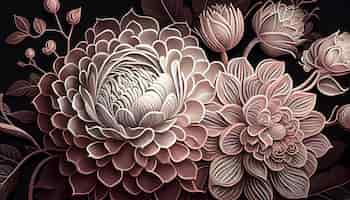 Free photo floral patterns and nature combine in elegance generated by ai