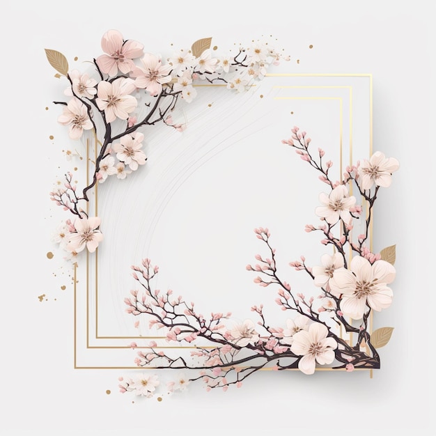 Free photo flower frame on white background