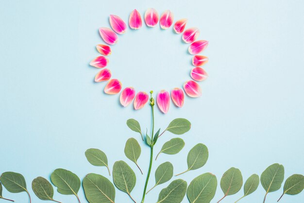 Flower from petals and leaves