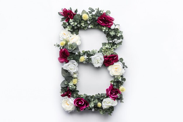 Flower letter B Floral monogram Free Photo