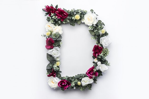 Flower letter D Floral monogram Free Photo