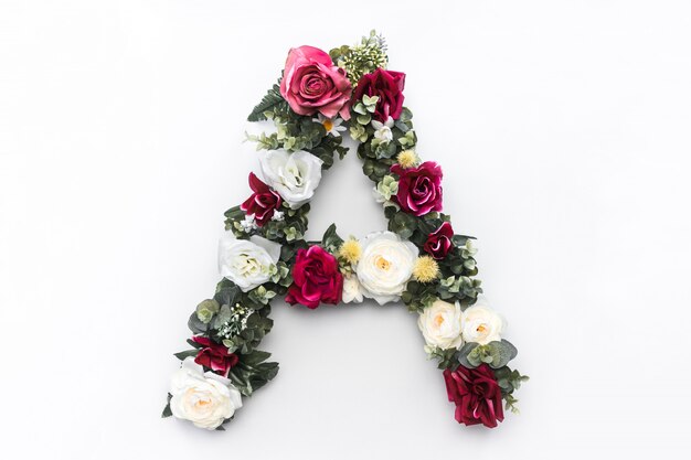 Flower letter A Floral monogram Free Photo