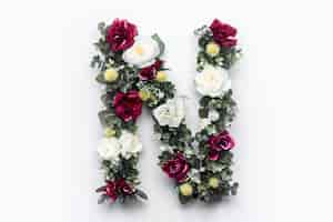 Free photo flower letter n floral monogram free photo