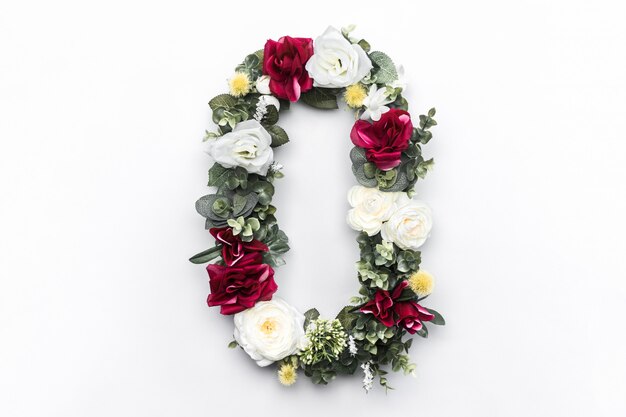 Flower letter O Floral monogram Free Photo