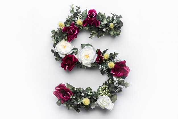 Flower letter S floral monogram 