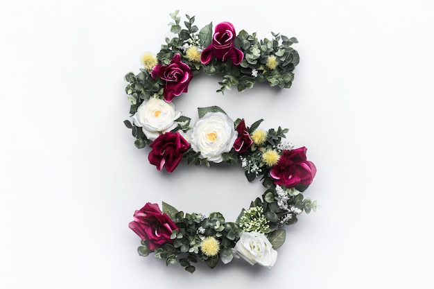 Flower letter S floral monogram 