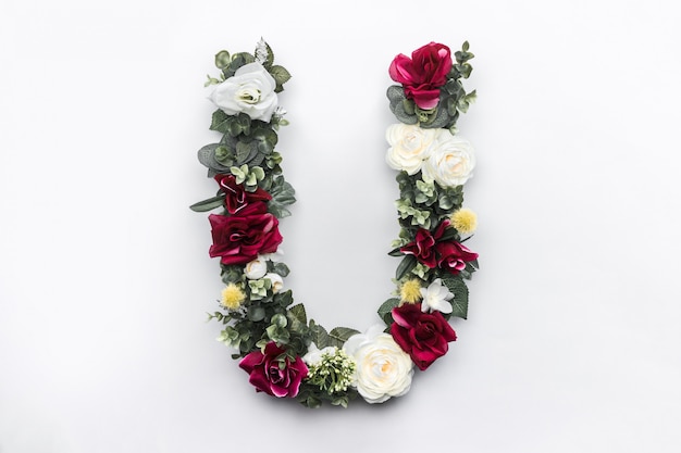 Free photo flower letter u floral monogram