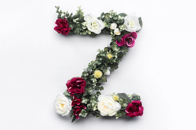 Flower letter z floral monogram