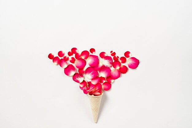 Flower petals in waffle cone