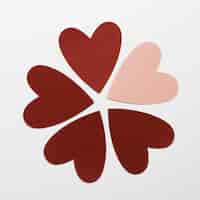 Free photo flower shape made of hearts
