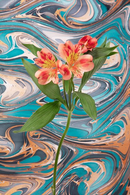 Flower with psychedelic painting