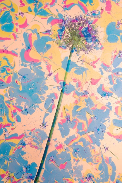 Flower with psychedelic painting