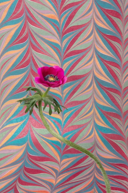 Flower with psychedelic painting