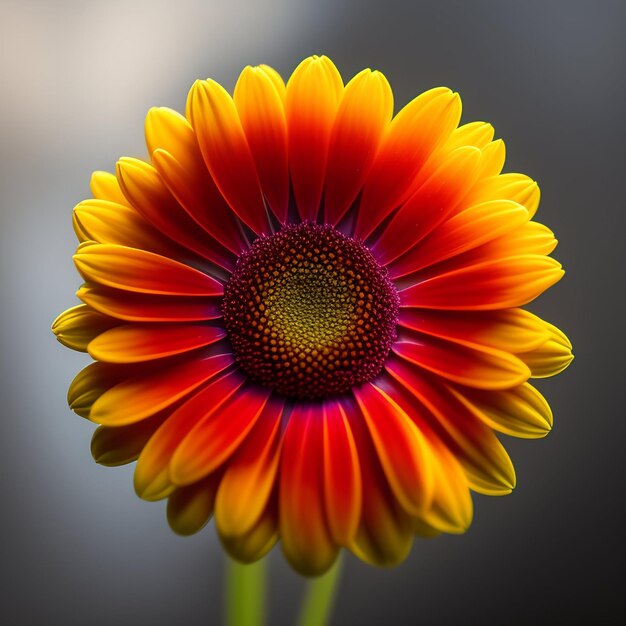 A flower with a yellow center and a purple center.