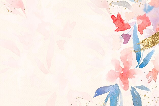 Free photo flowers border background watercolor in pink spring season