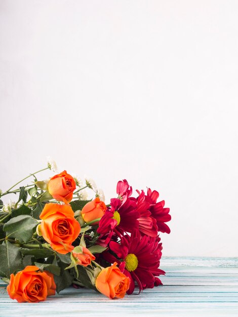 Flowers bouquet on table