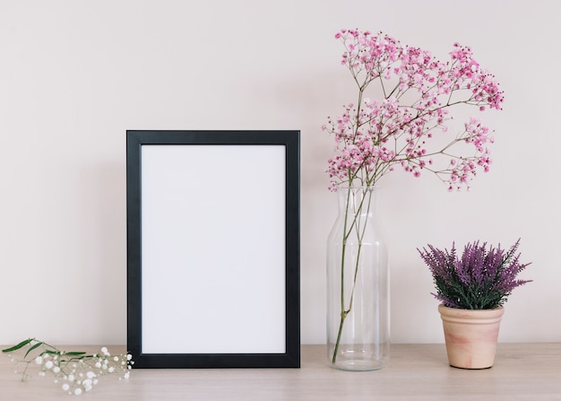 Free photo flowers and a frame