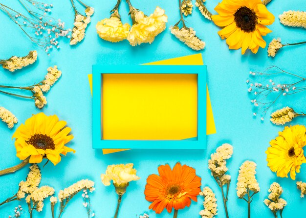 flowers and frame