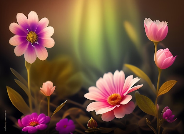Flowers on the grass wallpapers and images wallpapers