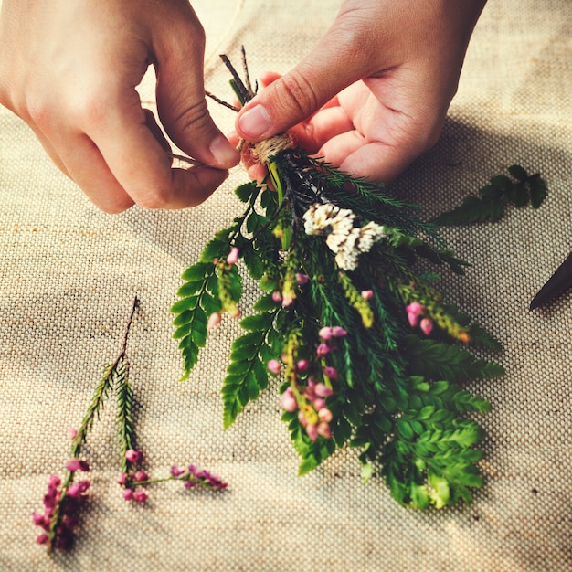 Free photo flowers handicraft workshop