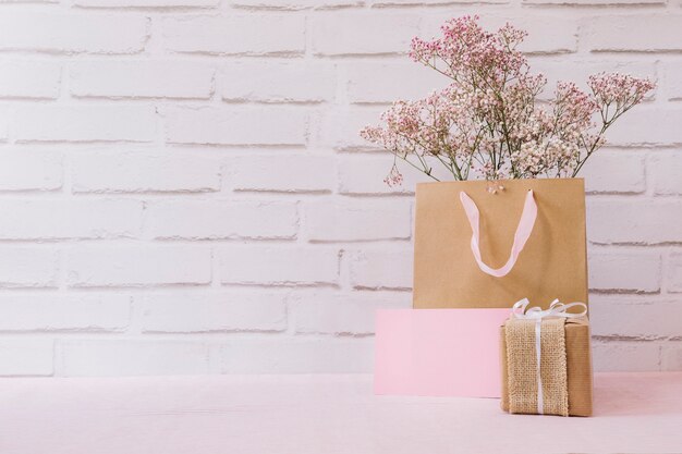 Flowers in paper bag