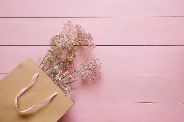 Flowers in paper bag