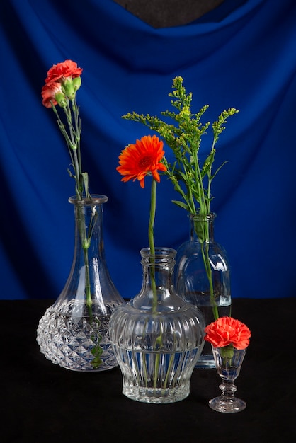 Flowers vase in baroque like photography