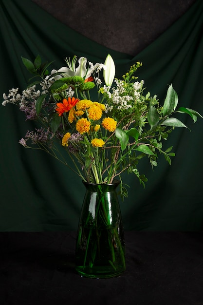 Free photo flowers vase in baroque like photography